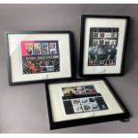 A FRAMED ROYAL MAIL BEATLES STAMPS FIRST DAY COVER, ALONG WITH OTHER MEMORABILIA