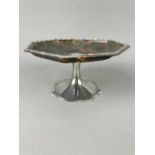 A SILVER AND TORTOISESHELL TAZZA