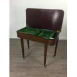 AN EARLY 20TH CENTURY MAHOGANY CANTEEN TABLE