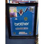 A FRAMED MANCHESTER CITY JERSEY