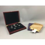 A THREE CASED COINS SETS
