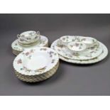 A MINTONS 'VERMONT' PART DINNER SERVICE AND ROYAL WORCESTER 'RED PEONY' DINNER PLATES