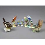 AN ADDERLEY GROUP OF 'DOUBLE BUDGERIGAR' AND OTHER CERAMICS