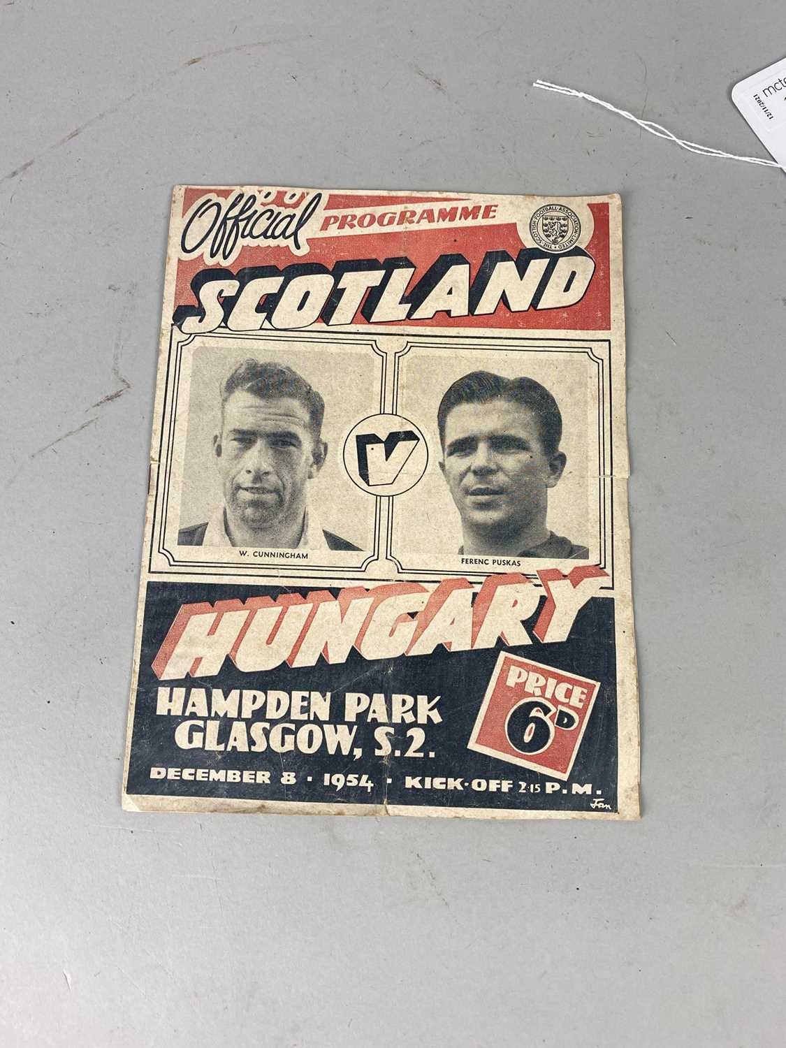 A DECEMBER 1954 SCOTLAND vs. HUNGARY FOOTBALL PROGRAMME