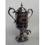 A 20TH CENTURY SILVER PLATED SAMOVAR