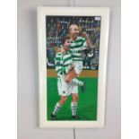 CELTIC F.C. - SUTTON AND LARSSON ORIGINAL OIL PAINTING