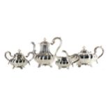 AN ELIZABETH II SILVER FOUR PIECE TEA SERVICE