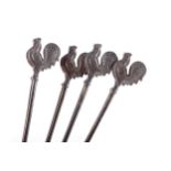 A SET OF SIX SILVER STICK PINS