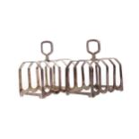 A PAIR OF FOUR DIVISION TOAST RACKS