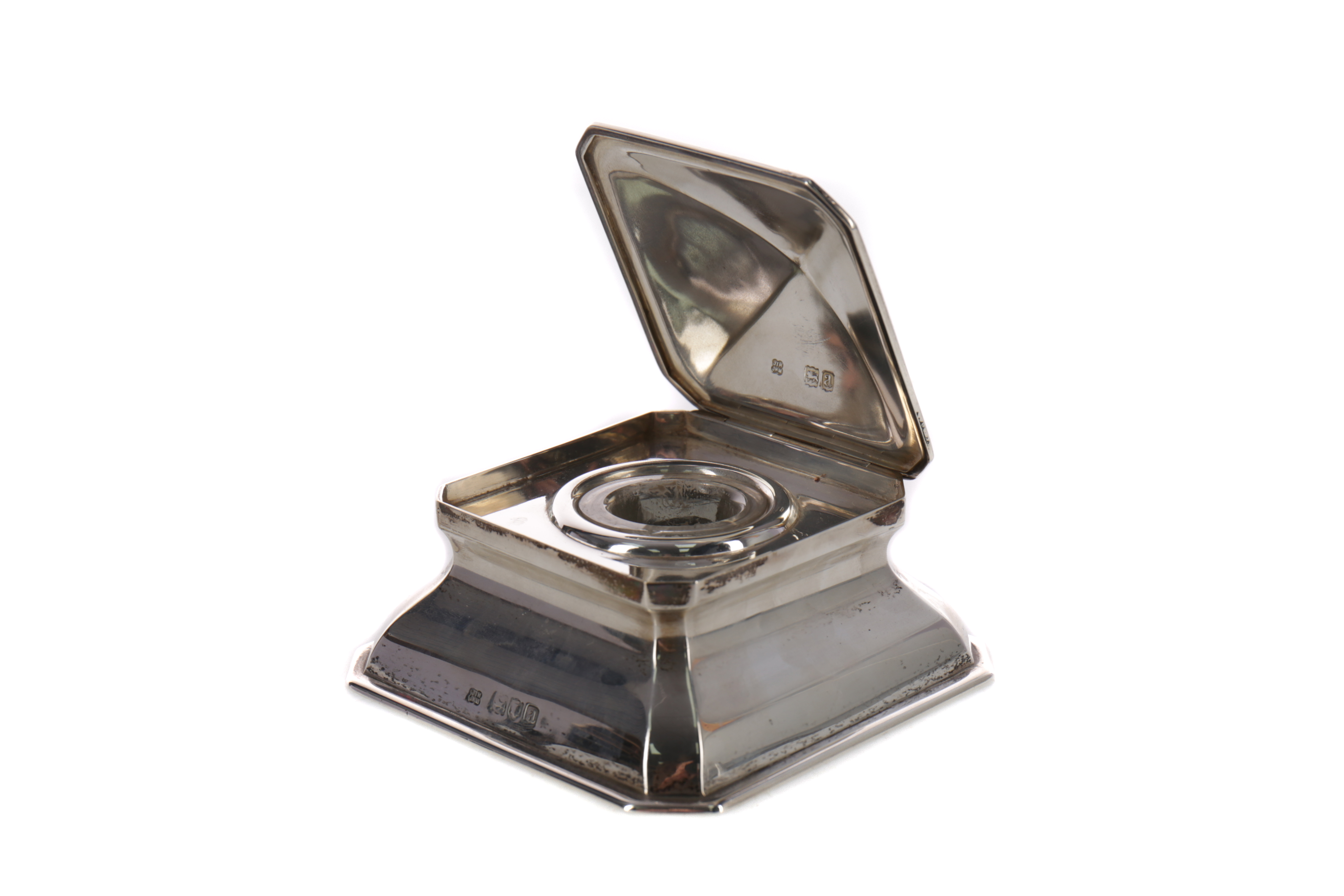 A VICTORIAN SILVER INKWELL - Image 2 of 2
