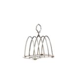 A GEORGE V SILVER FIVE-BAR TOAST RACK