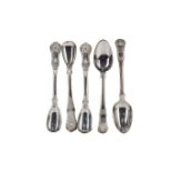 AMENDMENT - A SET OF EIGHT GEORGE IV SILVER TEASPOONS, ALONG WITH PLATED PRESERVE SPOONS