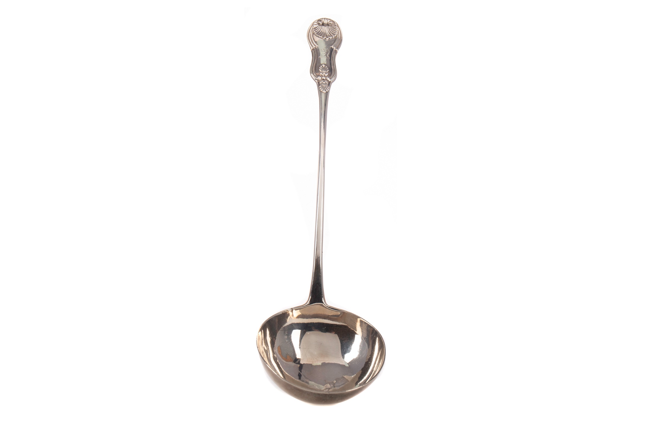 A VICTORIAN SILVER SOUP LADLE