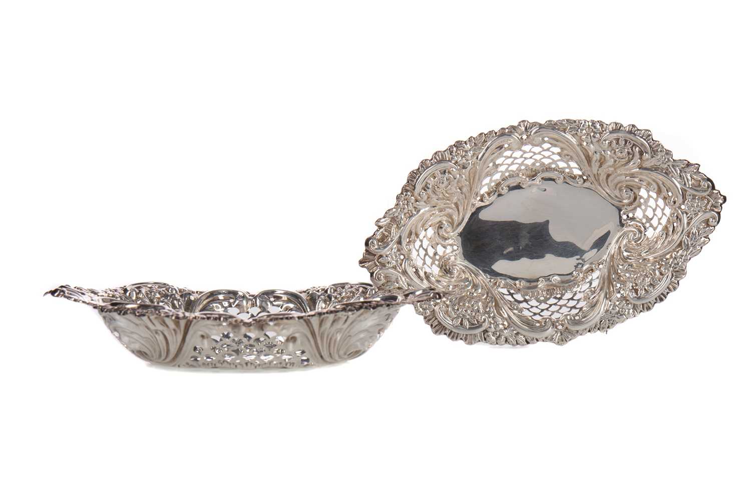 A PAIR OF VICTORIAN SILVER SWEETMEAT DISHES