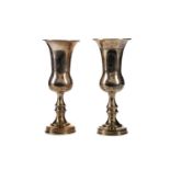 A PAIR OF GEORGE V SILVER GILT JUDAICA KIDDUSH CUPS