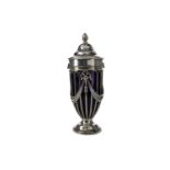 AN EDWARDIAN SILVER SUGAR CASTER