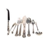 A COMPOSITE SUITE OF SILVER KING'S PATTERN CUTLERY