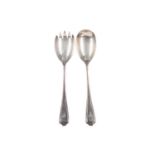 A PAIR OF VICTORIAN SILVER SALAD SERVERS