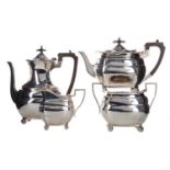 A VICTORIAN SILVER FOUR PIECE TEA SERVICE