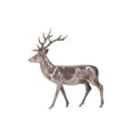 A FINELY MODELLED ELIZABETH II SILVER STAG