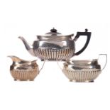 AN EDWARDIAN THREE PIECE BACHELOR'S TEA SERVICE