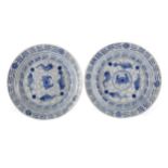 A PAIR OF 19TH CENTURY CHINESE BLUE AND WHITE PLATES