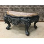 AN UNUSUAL EARLY 20TH CENTURY CHINESE IRONWOOD CONSOLE TABLE