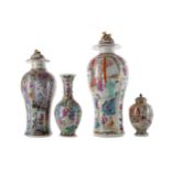 A LOT OF CHINESE FAMILLE ROSE VASES