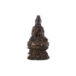 A 20TH CENTURY CHINESE BRONZE GUAN YIN