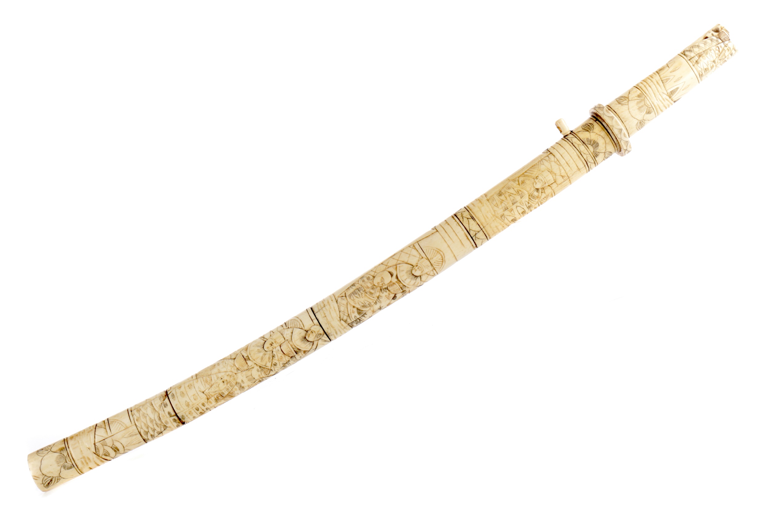 AN EARLY 20TH CENTURY JAPANESE IVORY CASED SWORD