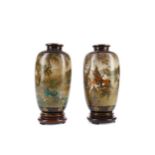 A PAIR OF EARLY 20TH CENTURY JAPANESE SATSUMA VASES