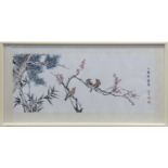 A 20TH CENTURY CHINESE PAINTING OF BIRDS ON BRANCHES