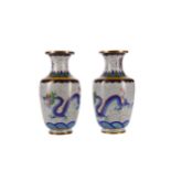 A PAIR OF 20TH CENTURY CHINESE CLOISONNE VASES