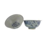A LOT OF TWO CHINESE BLUE AND WHITE BOWLS