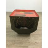 A JAPANESE LACQUERED NEST OF SEVEN TABLES