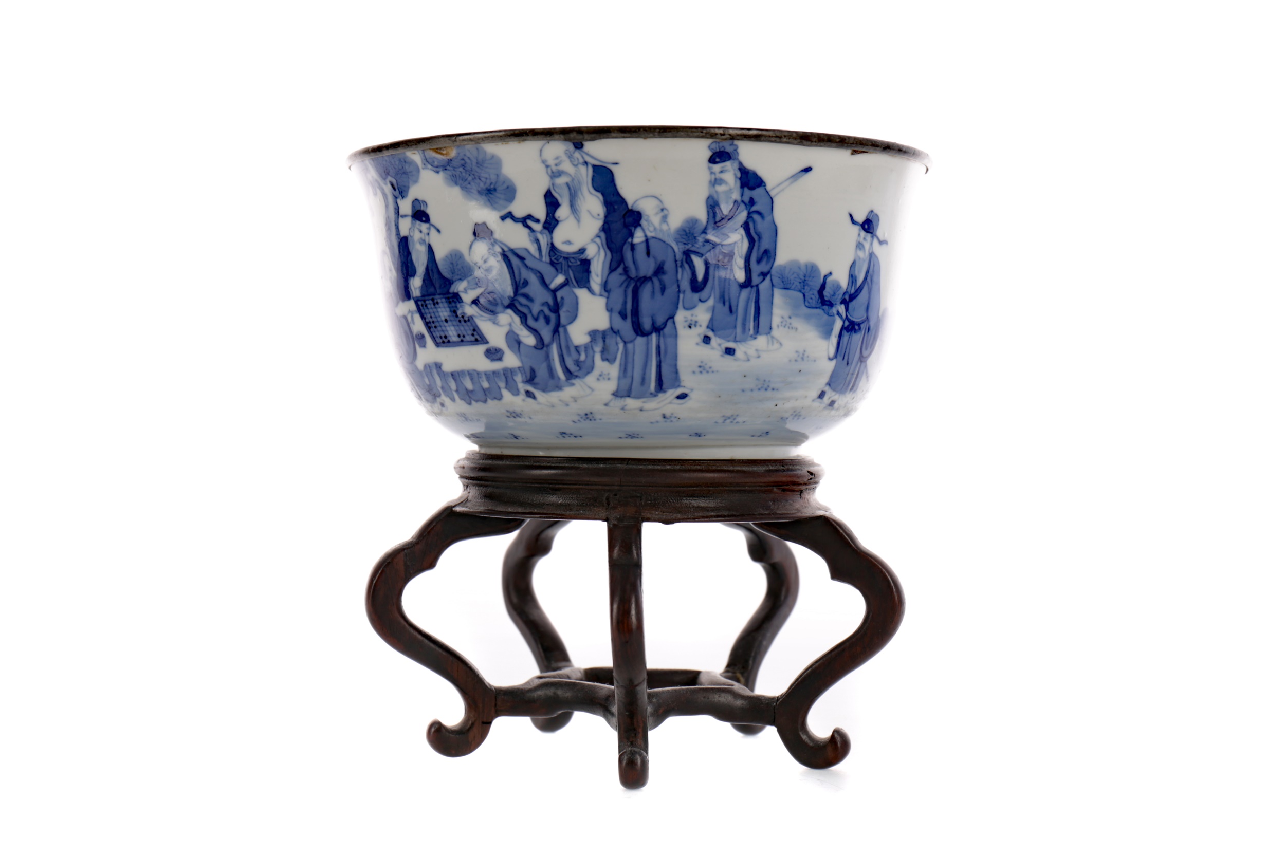 A CHINESE BLUE AND WHITE BOWL