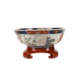 A 19TH CENTURY JAPANESE IMARI BOWL AND OTHER ITEMS