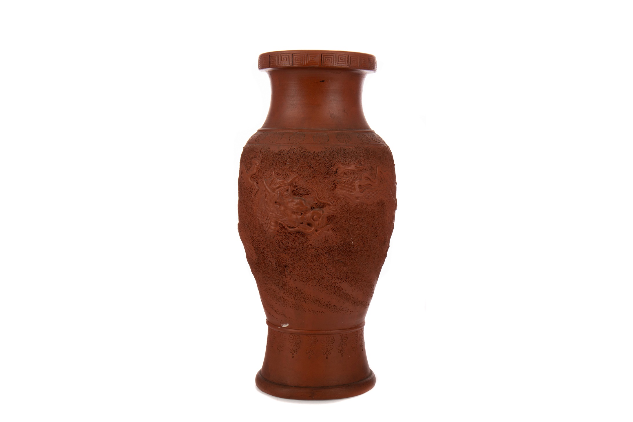 A 20TH CENTURY CHINESE TERRACOTTA VASE