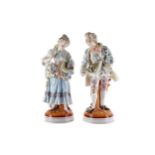 A PAIR OF LATE 19TH CENTURY GERMAN FIGURES ALONG WITH A RUSSIAN FIGURE