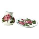 A WEMYSS WARE 'CABBAGE ROSE' PATTERN EWER AND PLATE