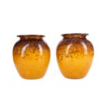 A PAIR OF MONART GLASS VASES