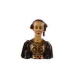 AN EARLY 20TH CENTURY ITALIAN TERRACOTTA BUST OF A LADY
