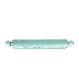 A GREEN GLASS ROLLING PIN AND A NAILSEA STYLE GLASS ROLLING PIN