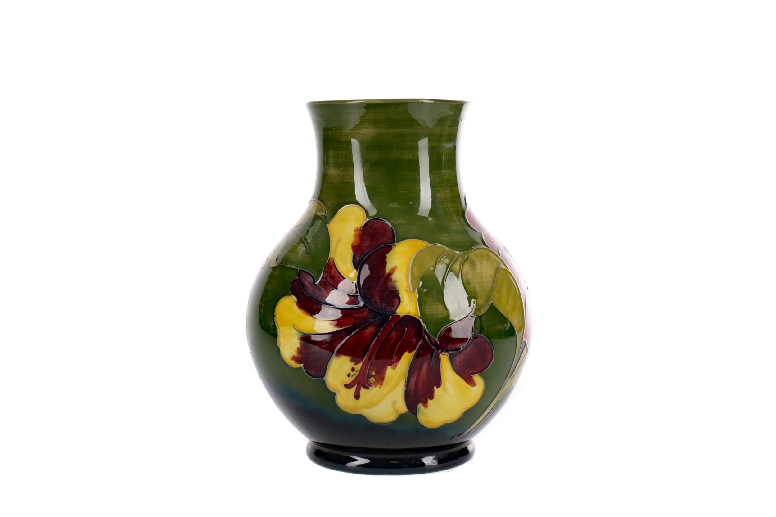 A MOORCROFT 'HIBISCUS' PATTERN VASE