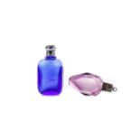 A REGENCY AMETHYST GLASS SCENT BOTTLE AND ANOTHER GLASS SCENT BOTTLE