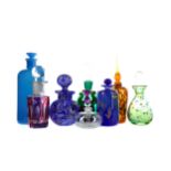 A COLLECTION OF EIGHT CONTEMPORARY GLASS PERFUME BOTTLES