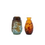 TWO CAMEO GLASS VASES IN THE MANNER OF GALLÉ