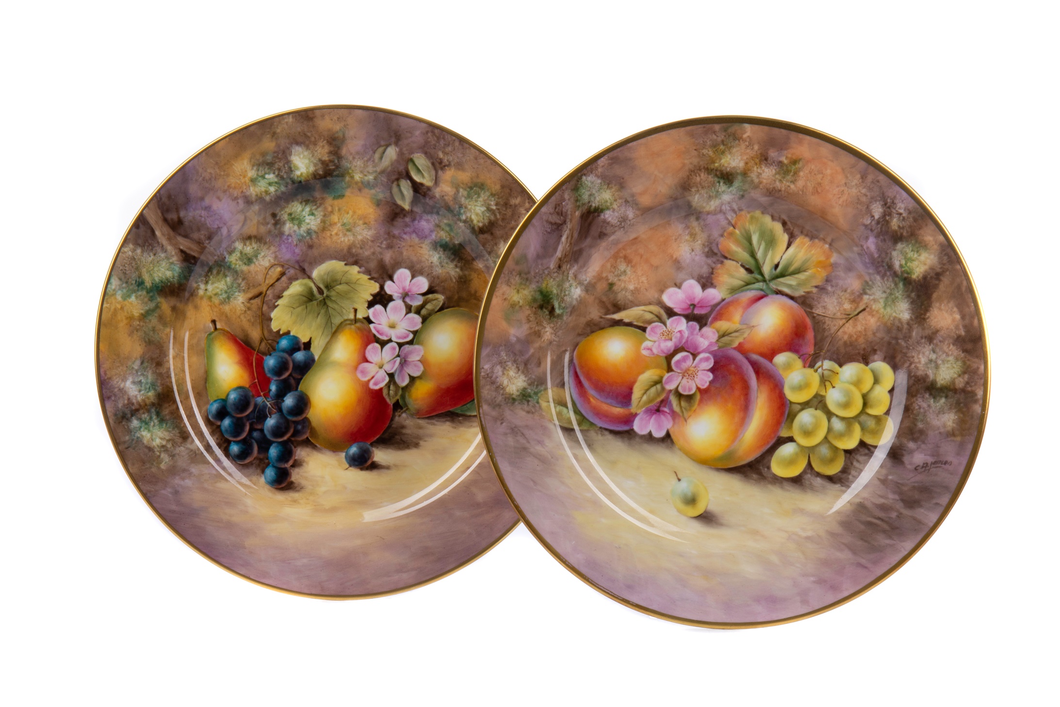 A SET OF FOUR EARLY 20TH CENTURY CABINET PLATES - Image 2 of 2