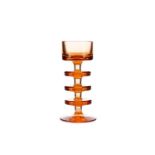 AN AMBER GLASS CANDLESTICK BY RONALD STENNETT WILSON FOR WEDGWOOD