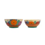 TWO BIZARRE BY CLARICE CLIFF GAYDAY BOWLS